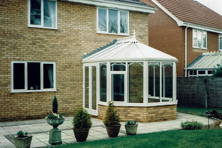 3 bay white PVCu Victorian Conservatory